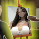 Characters from Detroit: Become Human look at an AI-generated woman with big boobs.